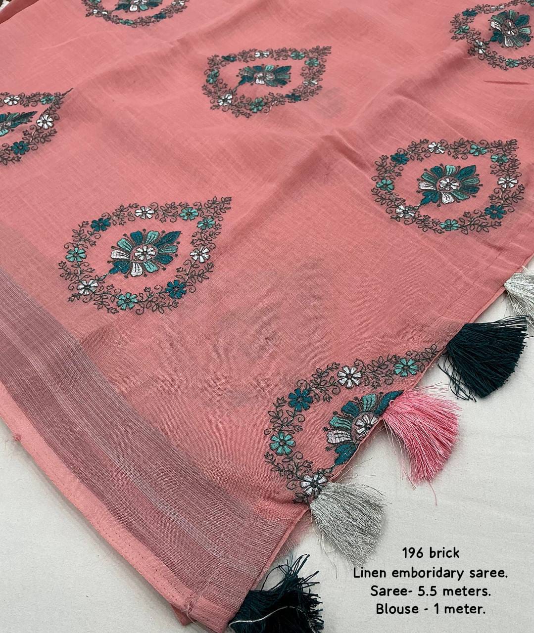 Pink Color Soft Linen Saree With Silver Zari Woven Pattu Border