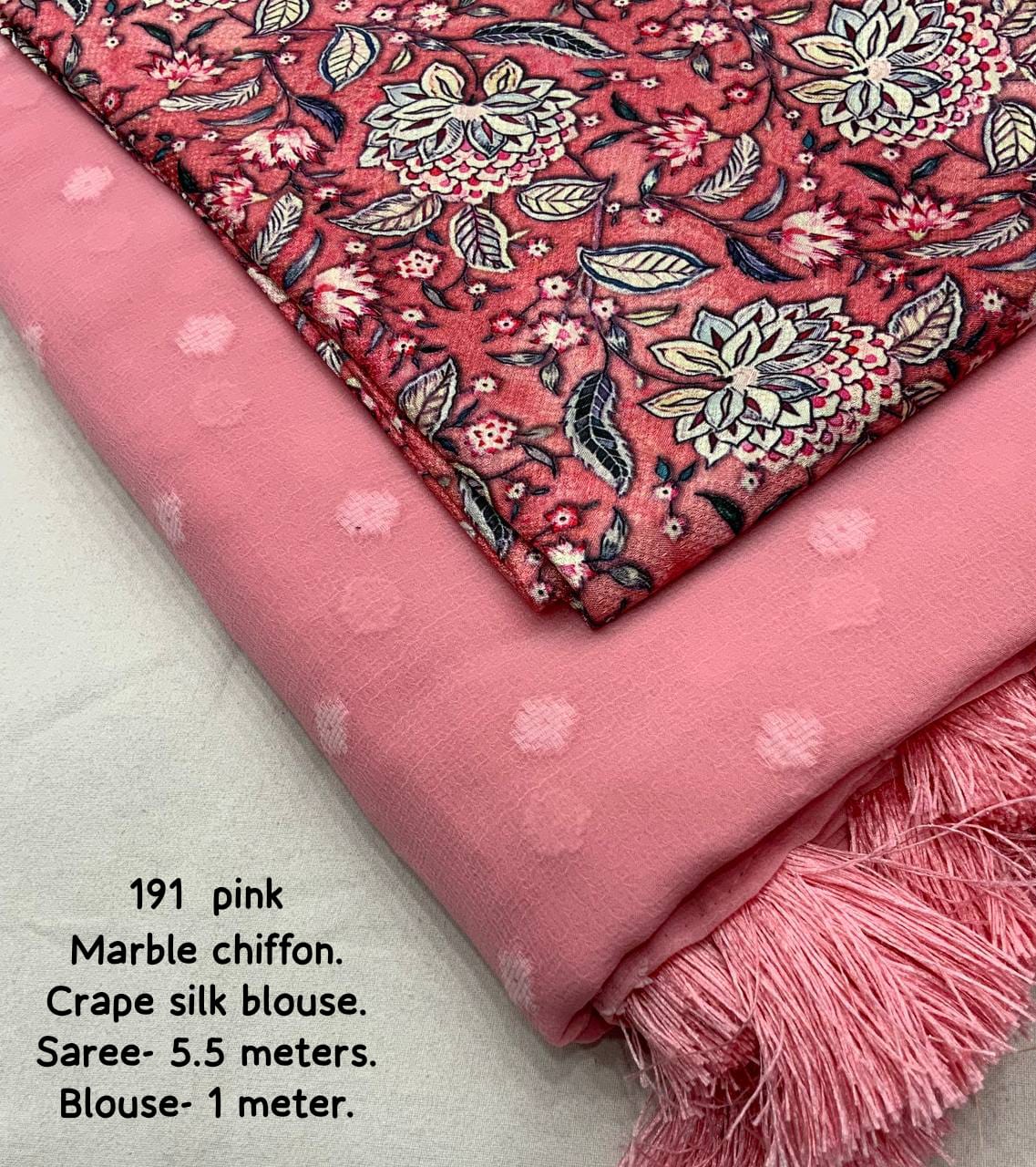 Pink Color Soft Marble Chiffon Saree With Self Woven Butti