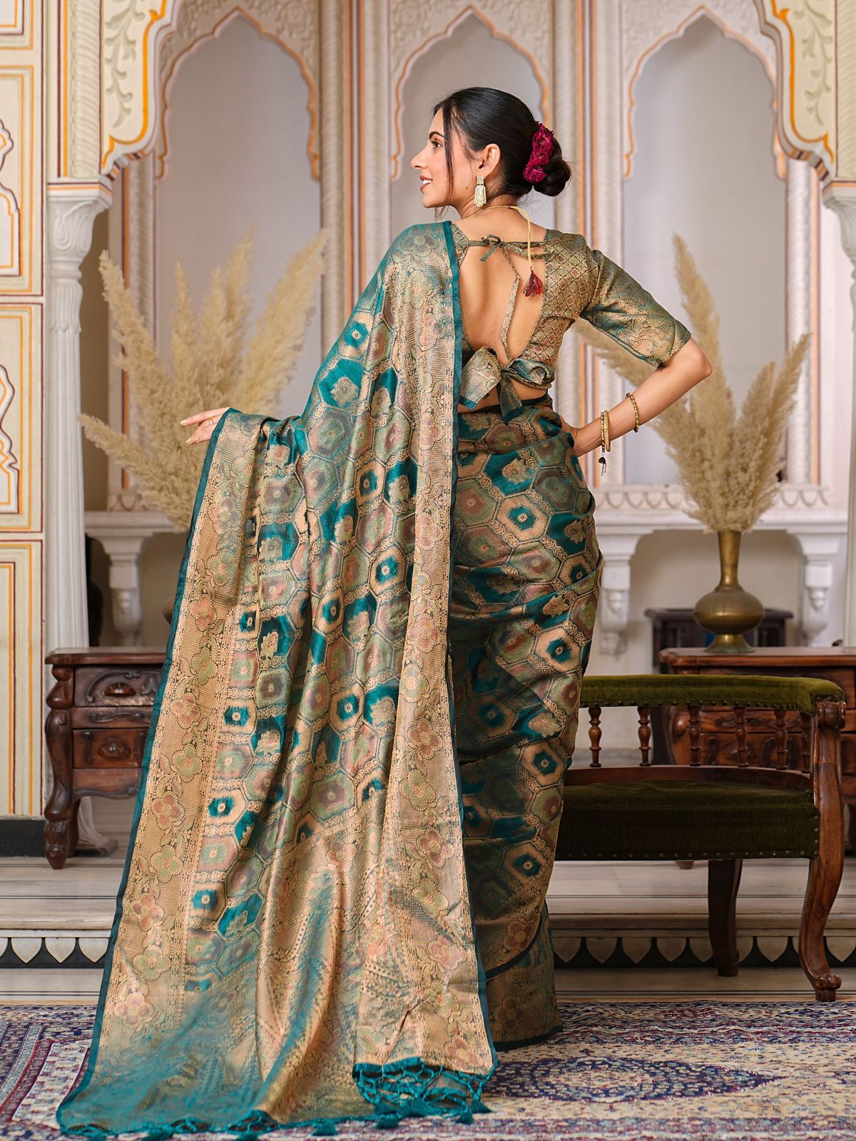 Pure Organza Saree With Rich Pallu And Intricate Brocade Blouse