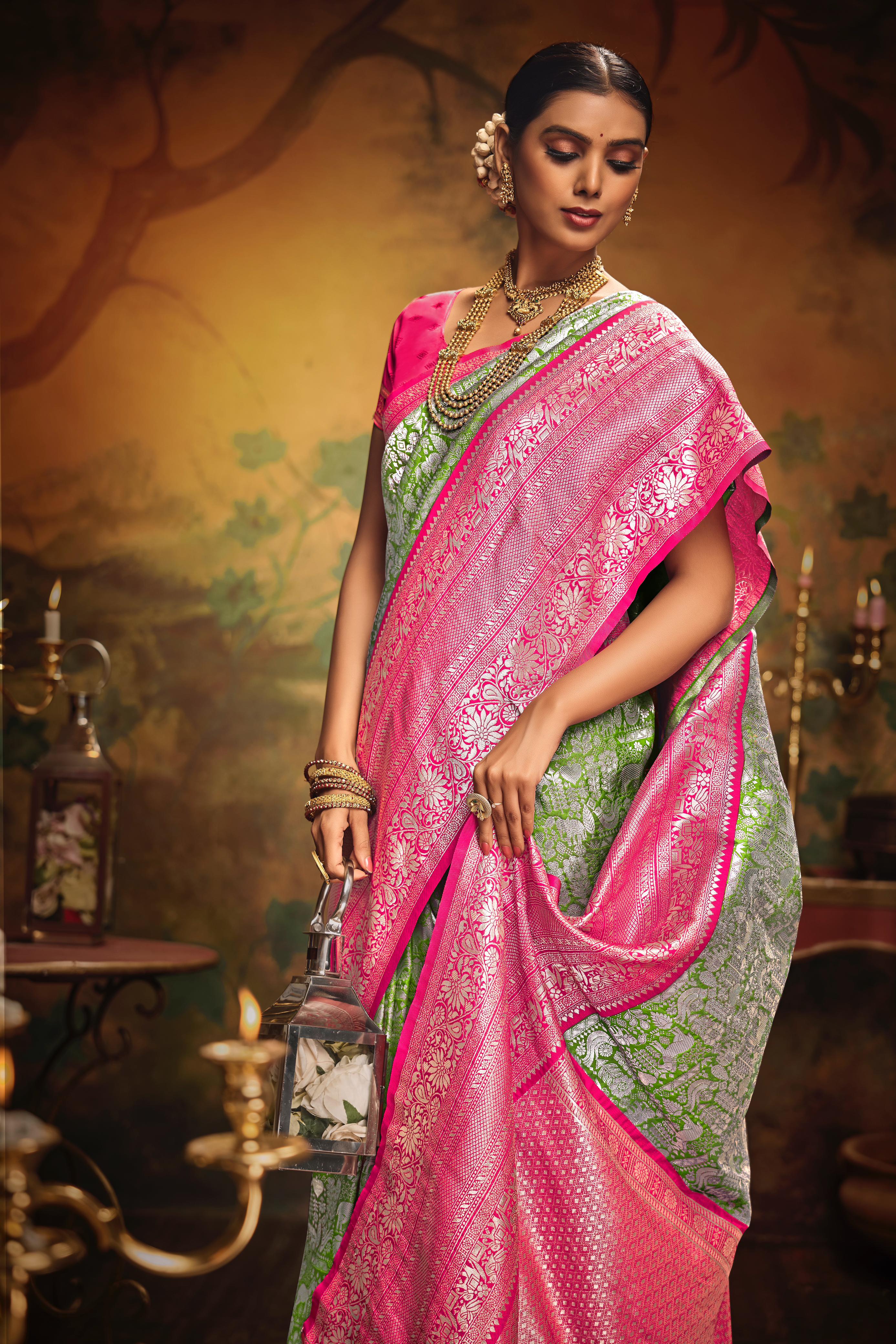 Soft Green Color Premium Silk Saree With Zari Woven Design