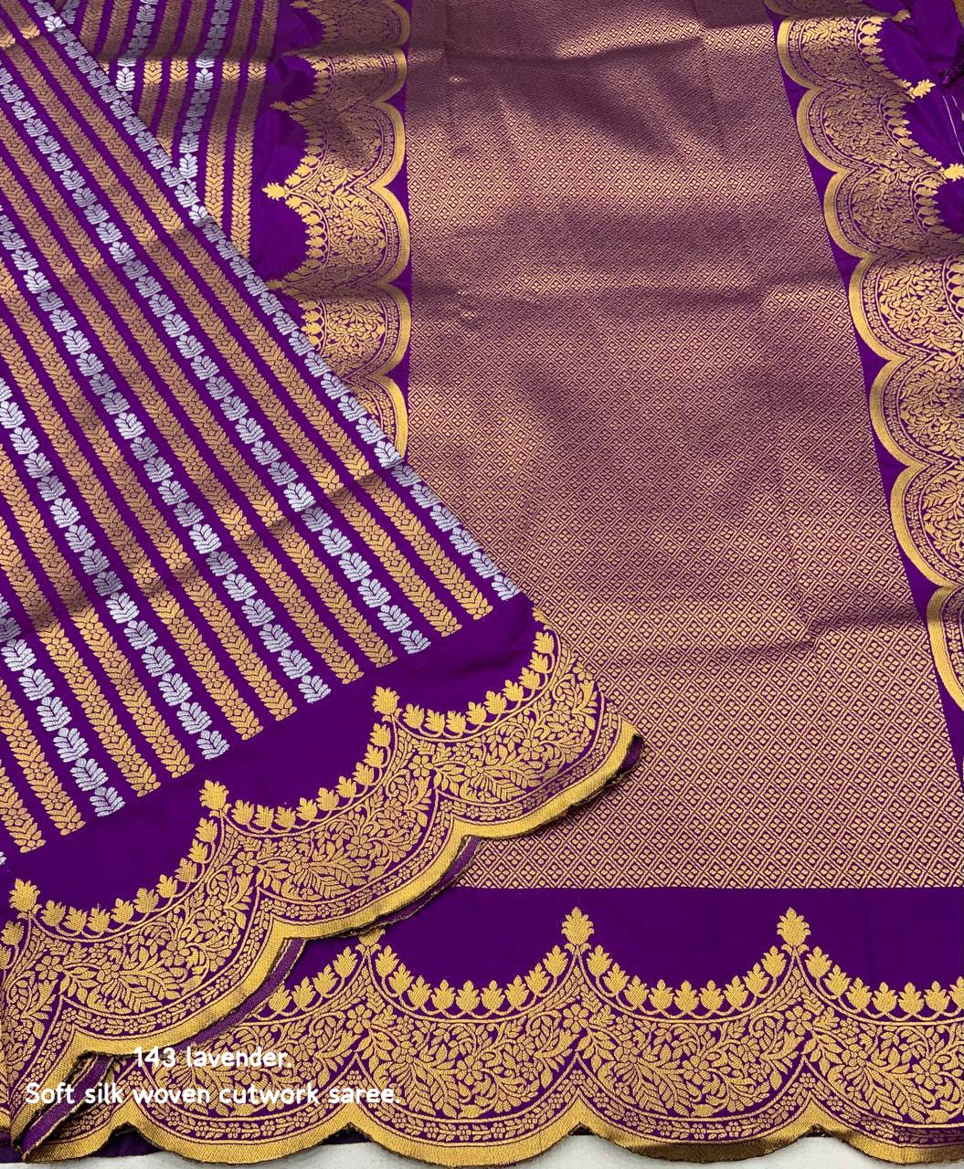 Lavender Color Premium Banarsi Silk Saree With Zari Woven Design And Rich Pallu