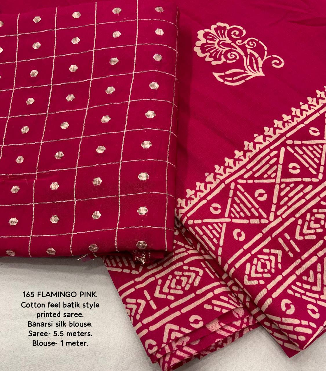 Pink Color Premium Soft Cotton Saree With Batik Prints