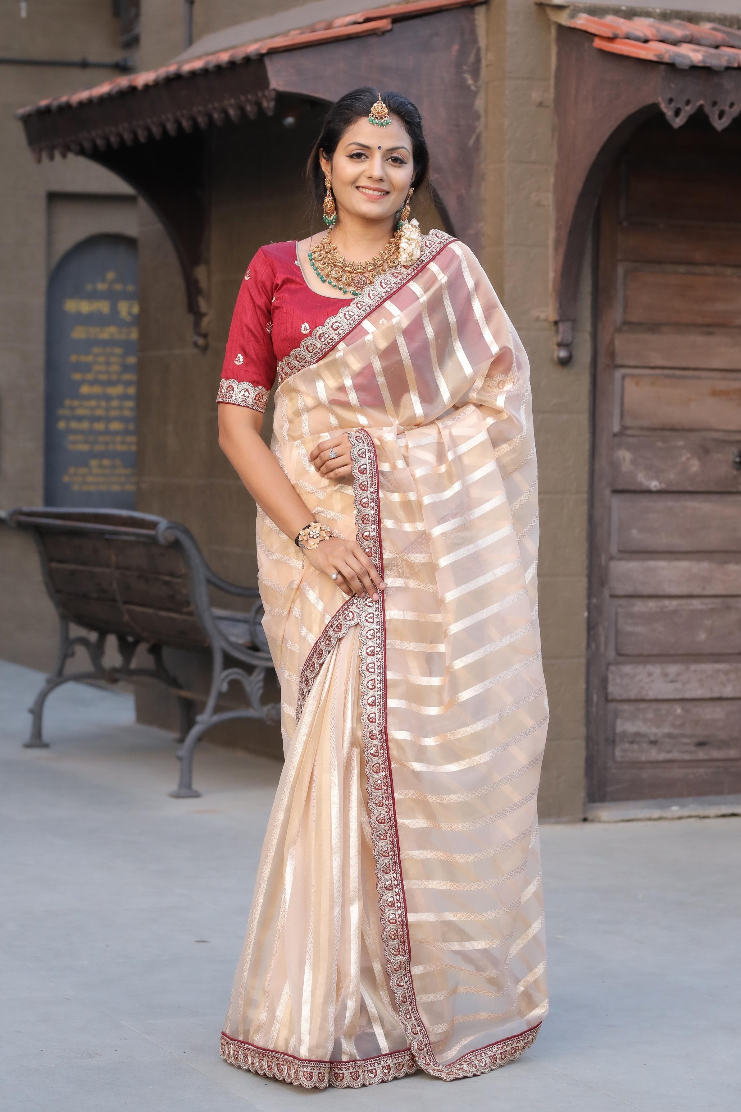 Premium Organza Silk Saree With Heavy Work Border