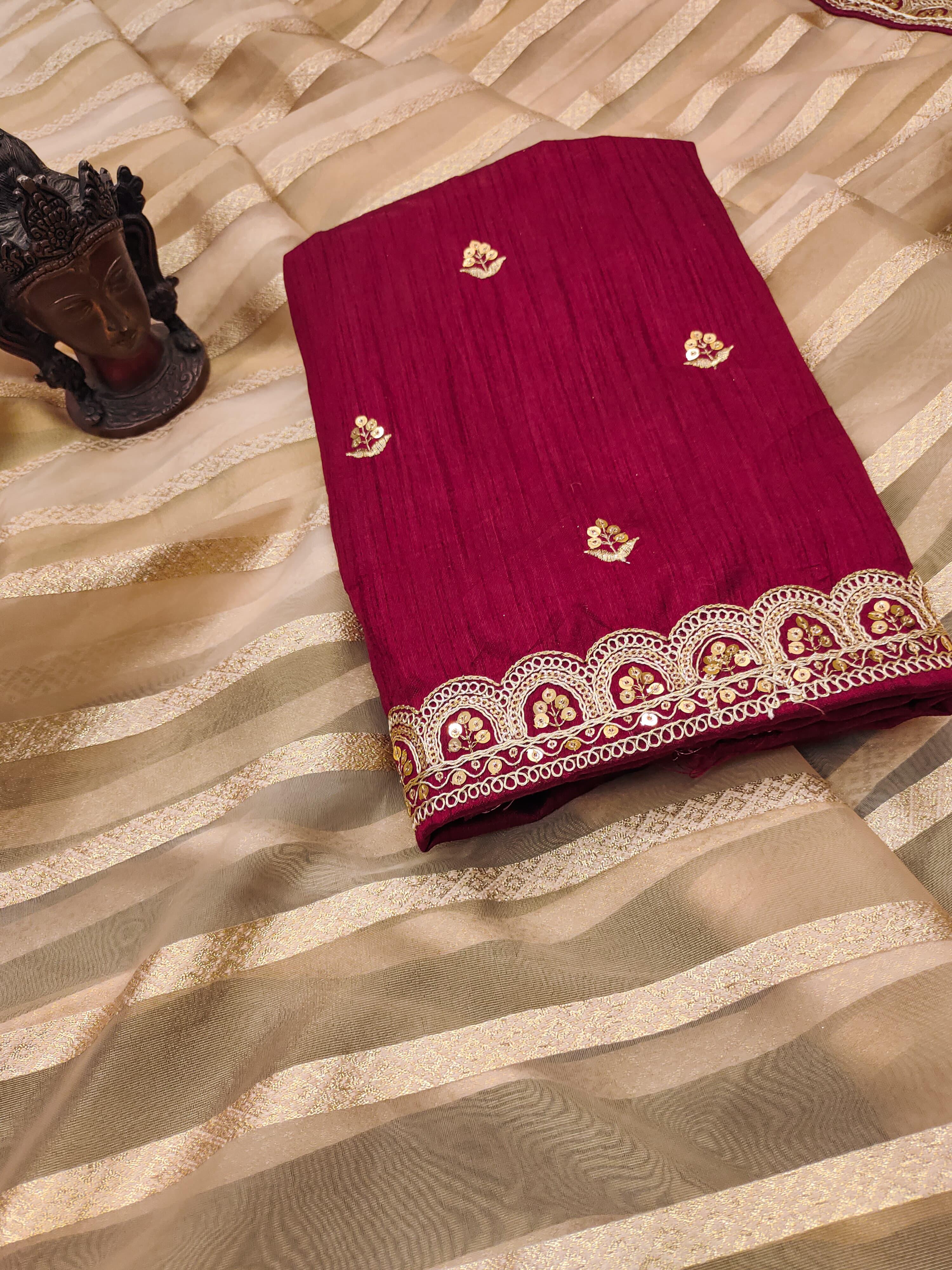 Premium Organza Silk Saree With Heavy Work Border