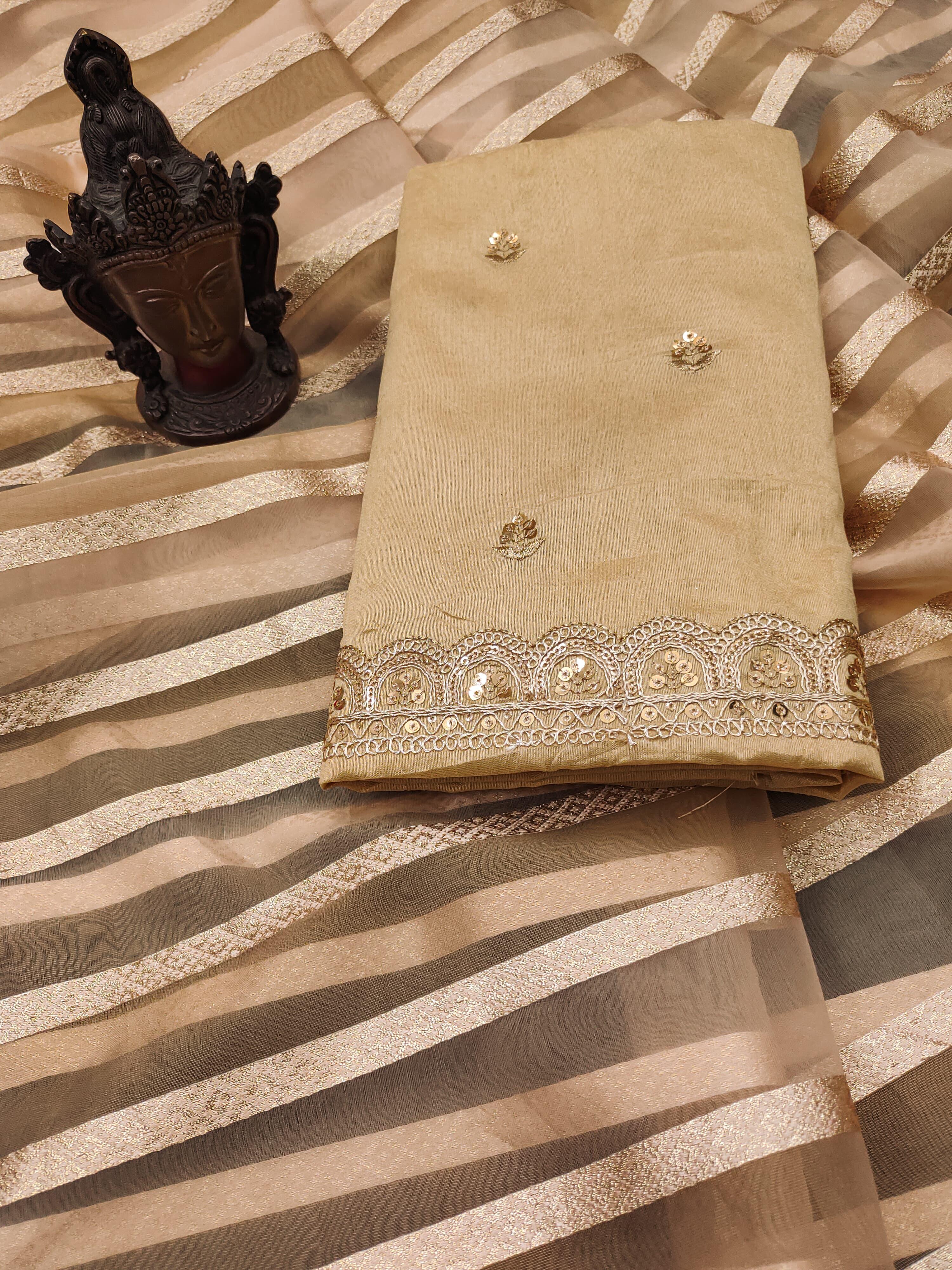 Premium Organza Silk Saree With Heavy Work Border