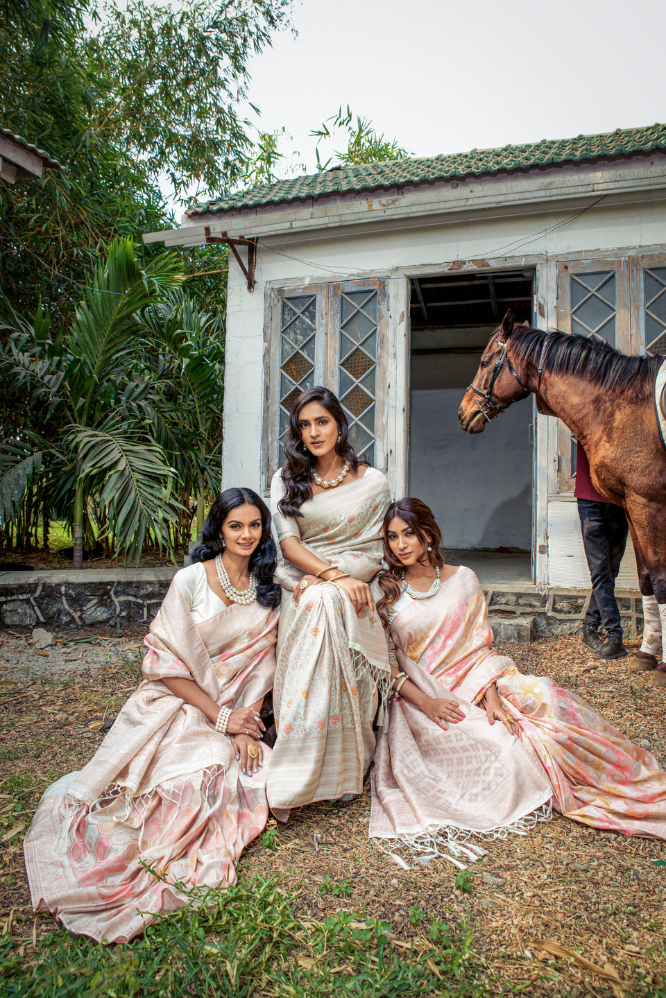 Melon Peach Handloom Banarasi Uri Silk Saree