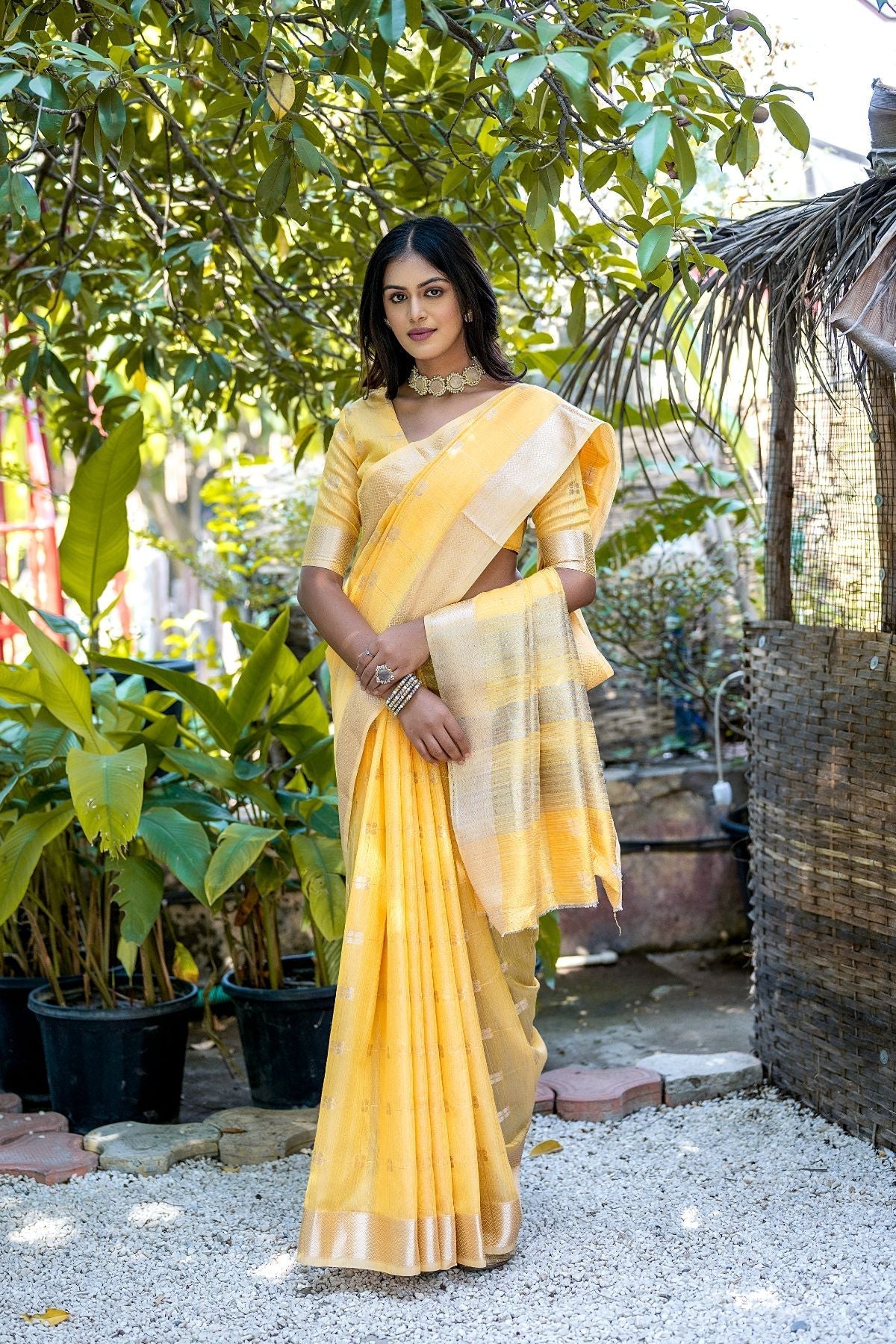 Cape Honey Yellow Cotton Saree