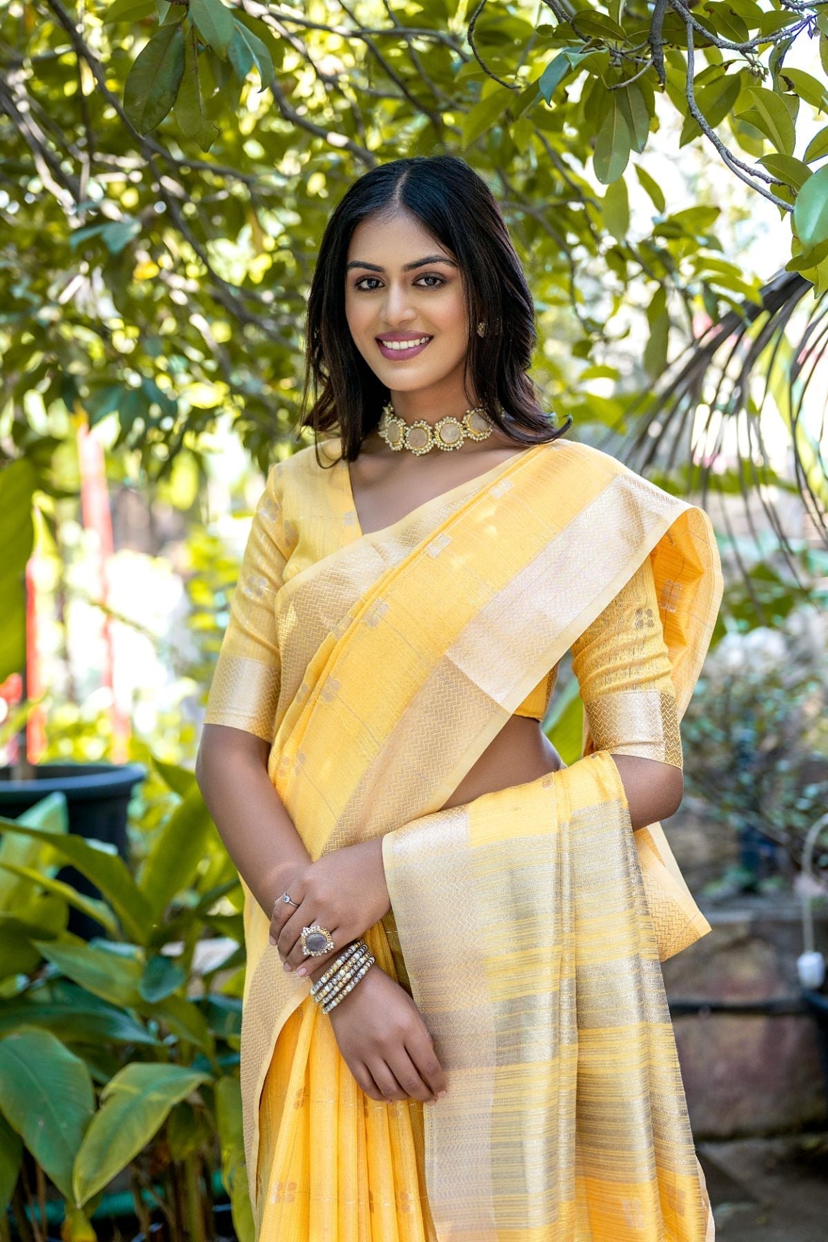 Cape Honey Yellow Cotton Saree