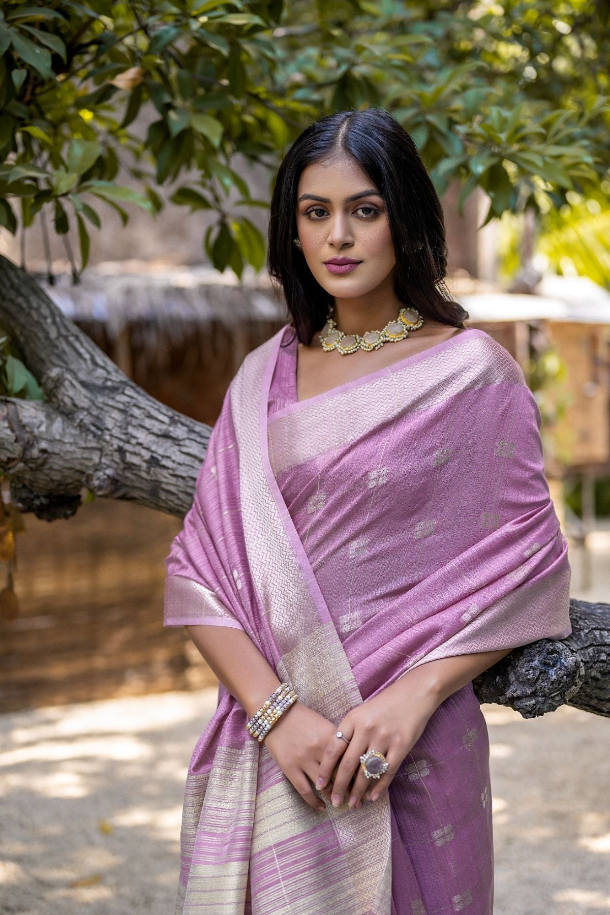 Eggplant Purple Cotton Saree