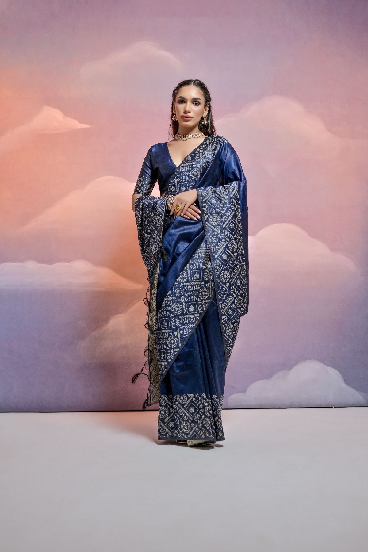 Downriver Blue Banarasi Raw Silk Saree