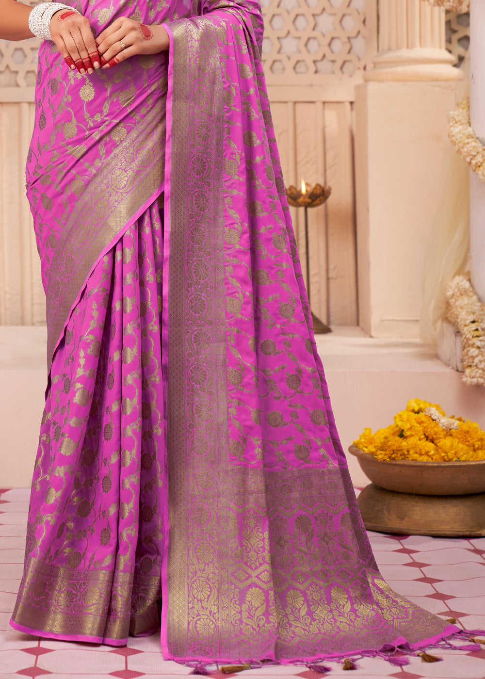 Royal Heath Purple Woven Georgette Saree