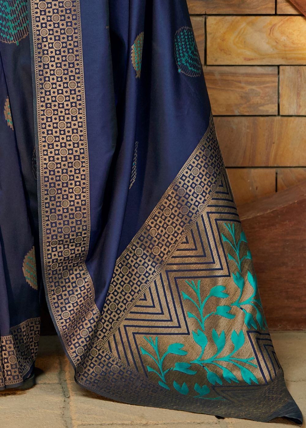 Bright Blue Zari Woven Banarasi Saree