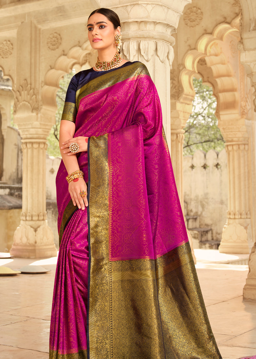 Blush Purple Zari Woven Kanjivaram Saree