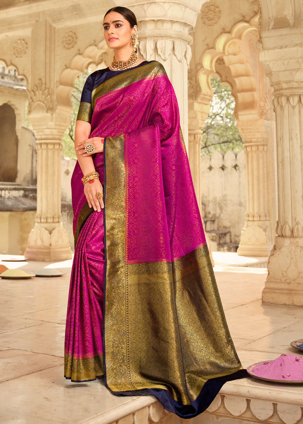 Blush Purple Zari Woven Kanjivaram Saree