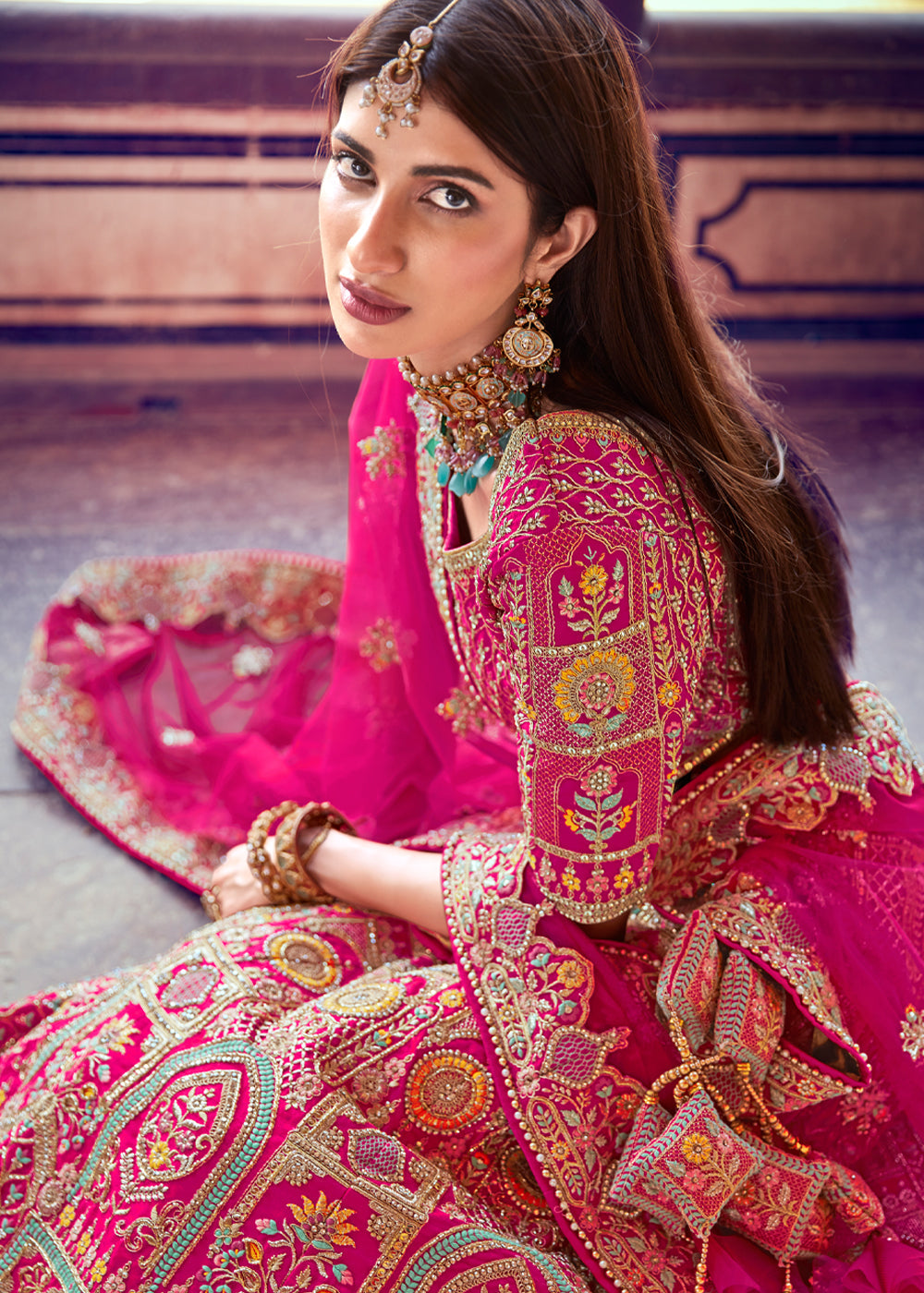 Blush Pink Heavy Embroidered Designer Lehenga