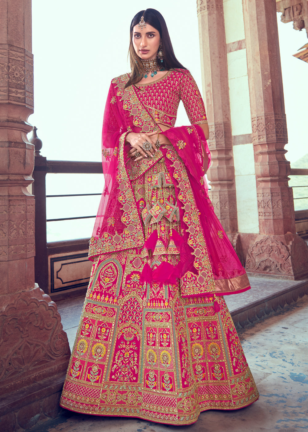 Blush Pink Heavy Embroidered Designer Lehenga