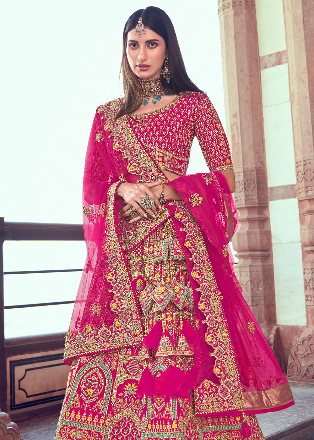 Blush Pink Heavy Embroidered Designer Lehenga