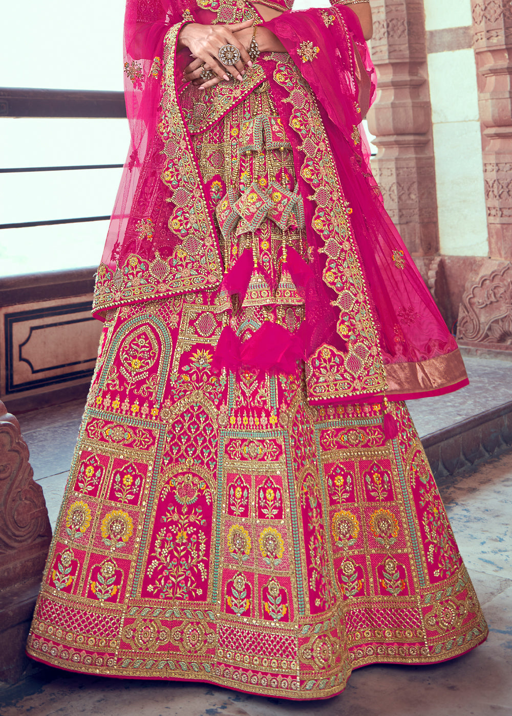 Blush Pink Heavy Embroidered Designer Lehenga