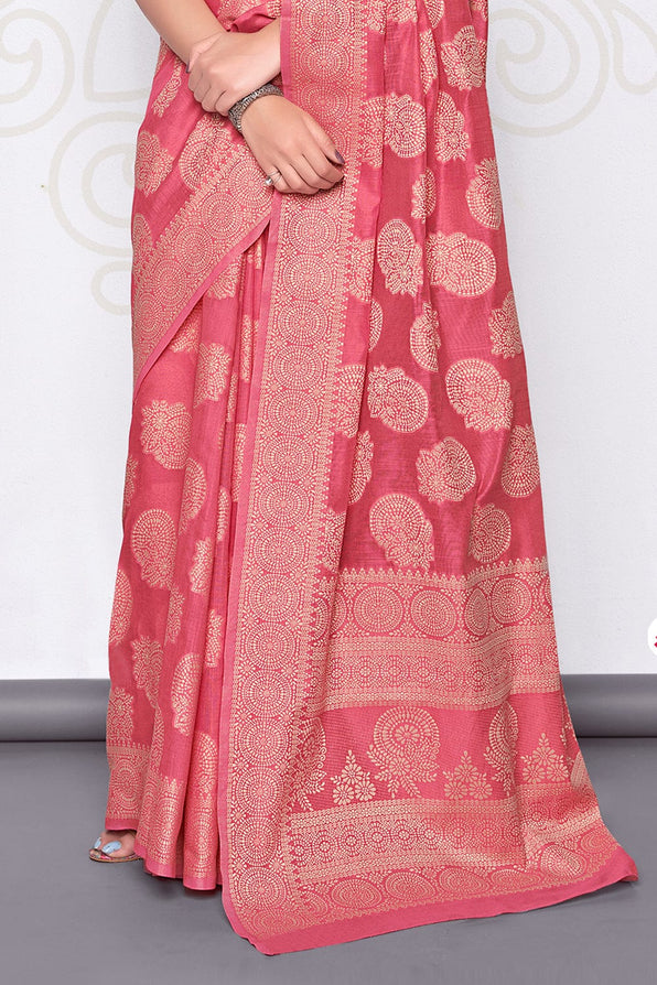 Blush Pink Cotton Saree