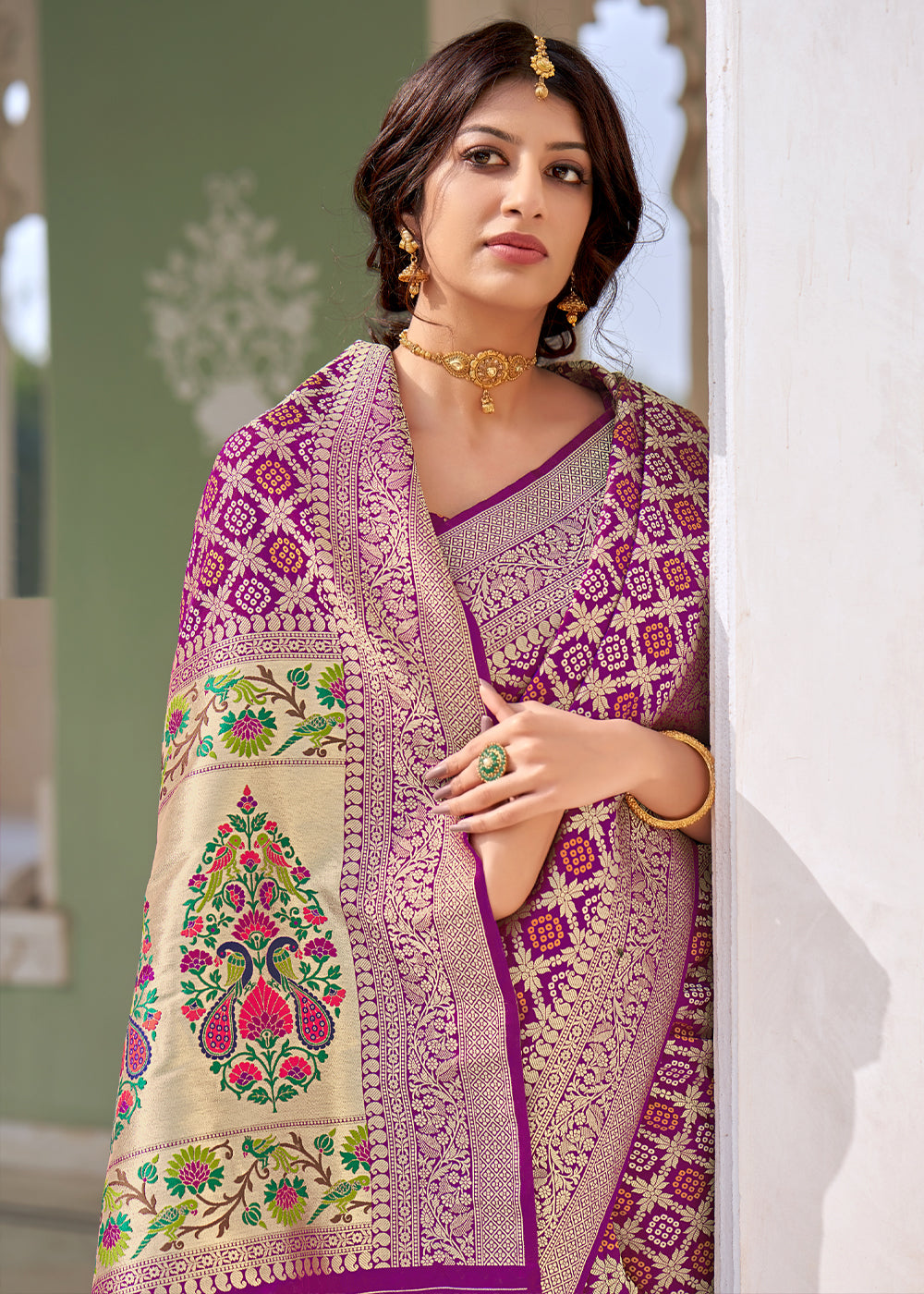 Cannon Purple Zari Woven Banarasi Brocade Saree