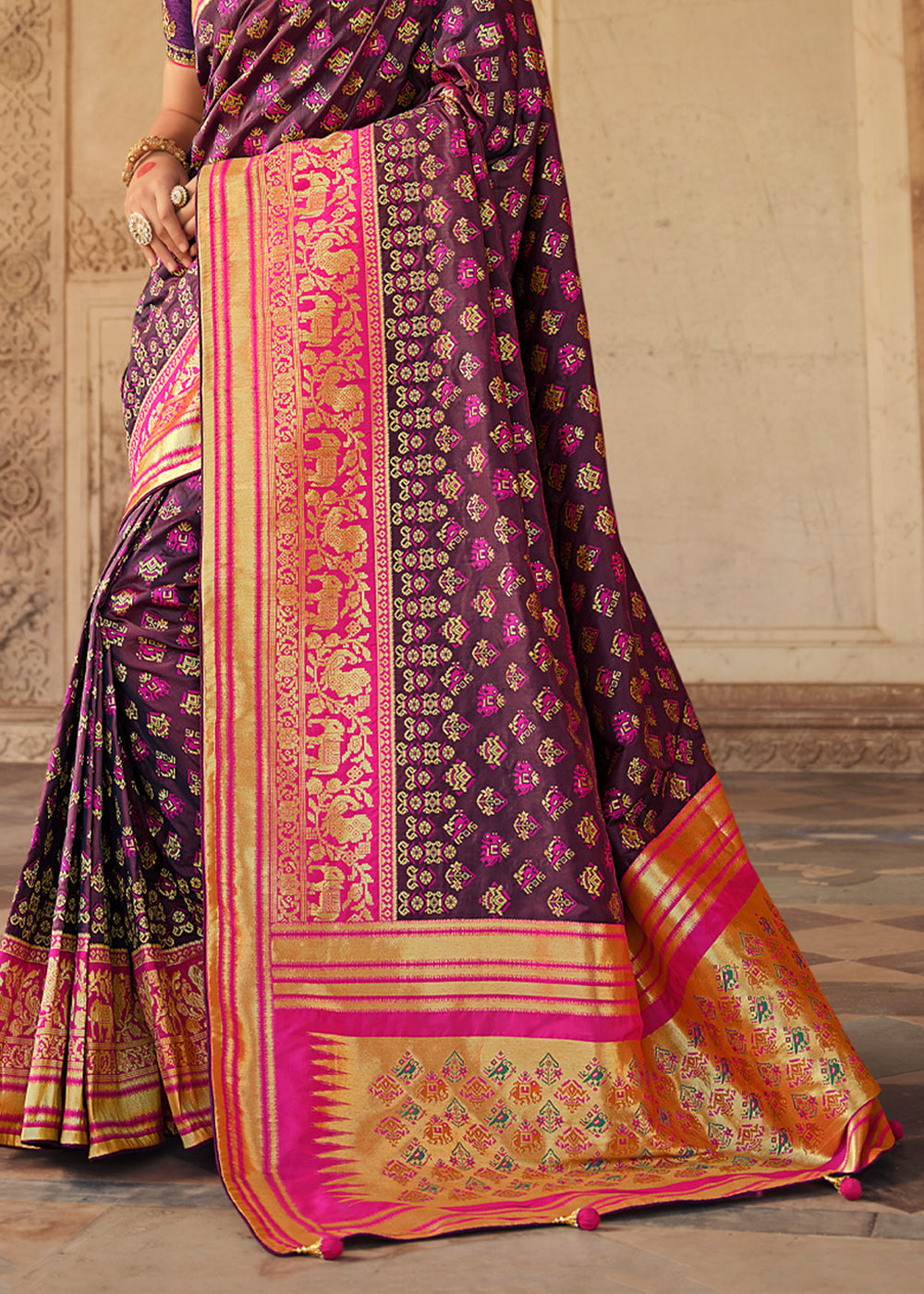 Livid Purple Zari Woven Banarasi Saree with Designer Blouse