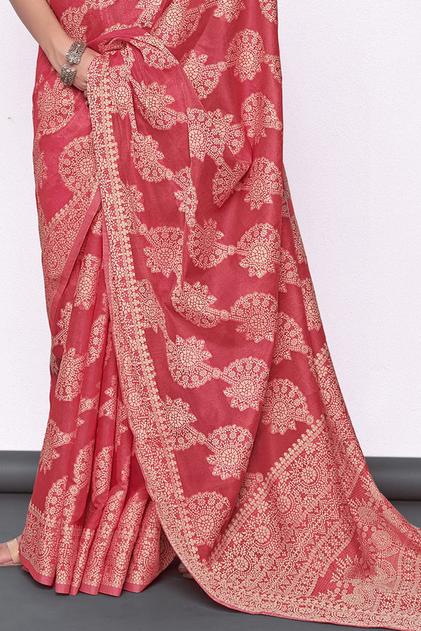 Hippie Pink Cotton Saree