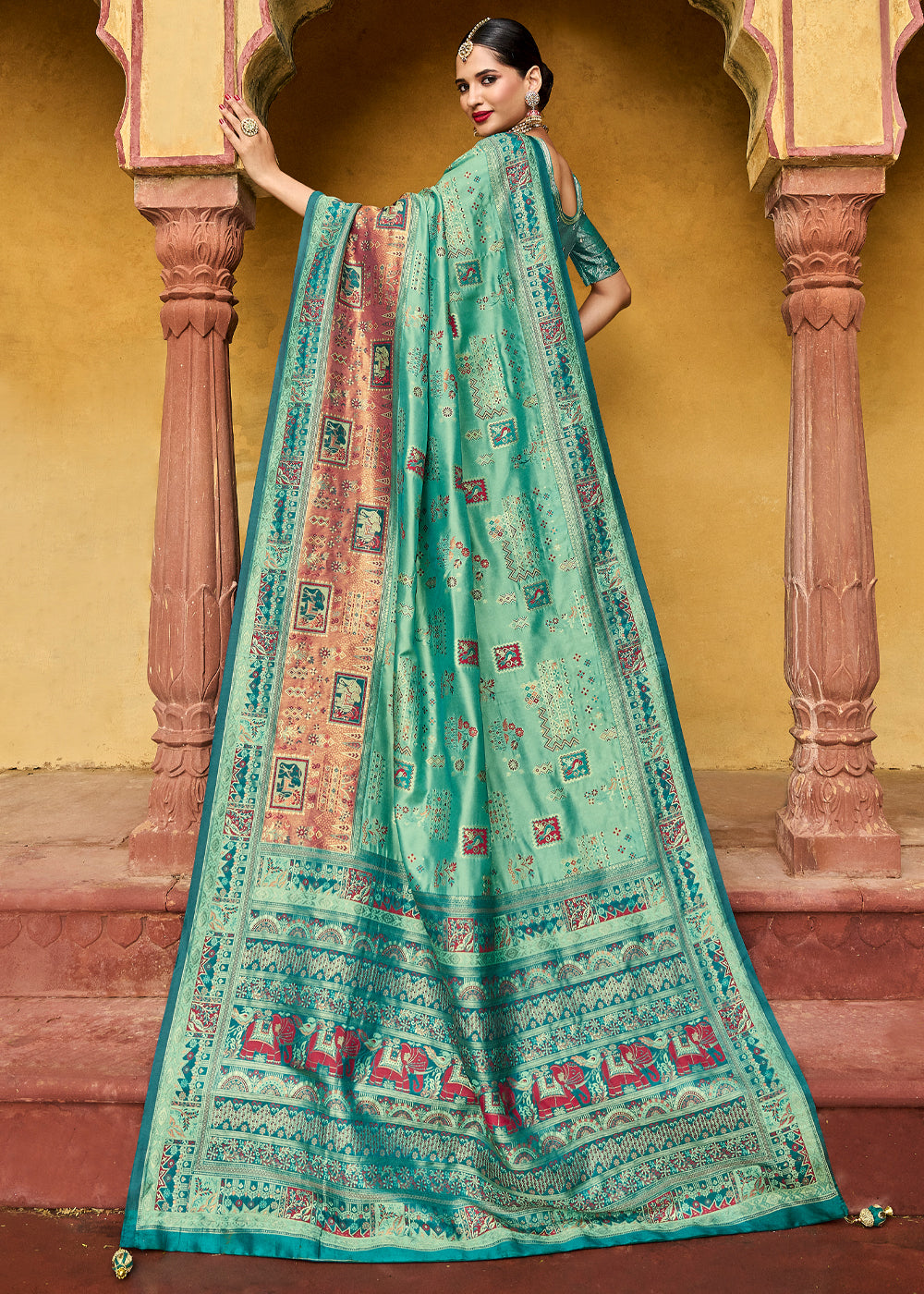 Forest Green Designer Banarasi Saree