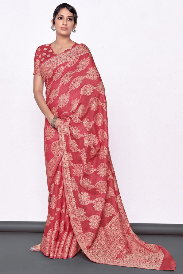 Hippie Pink Cotton Saree