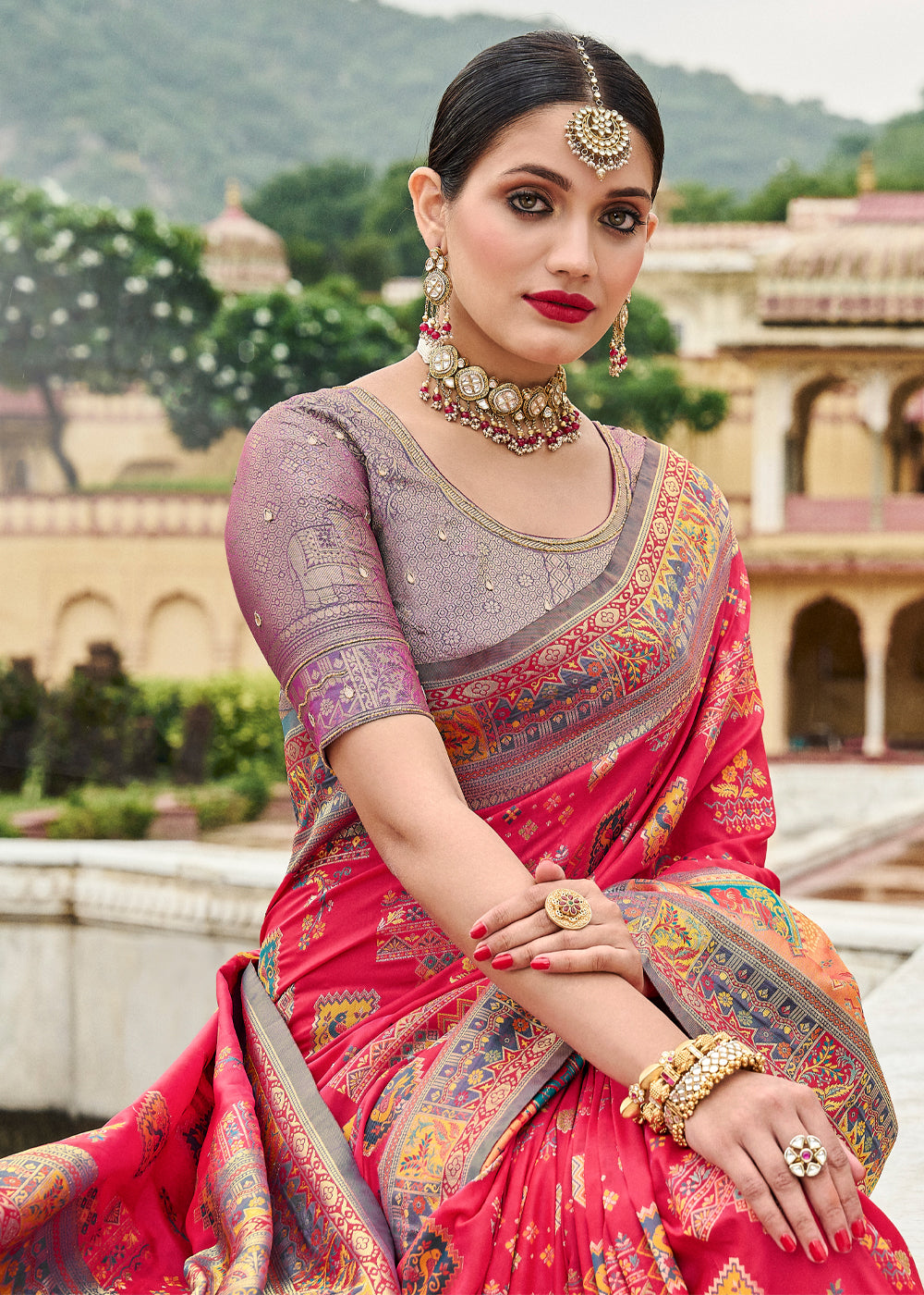 Mahogany Red Designer Banarasi Saree