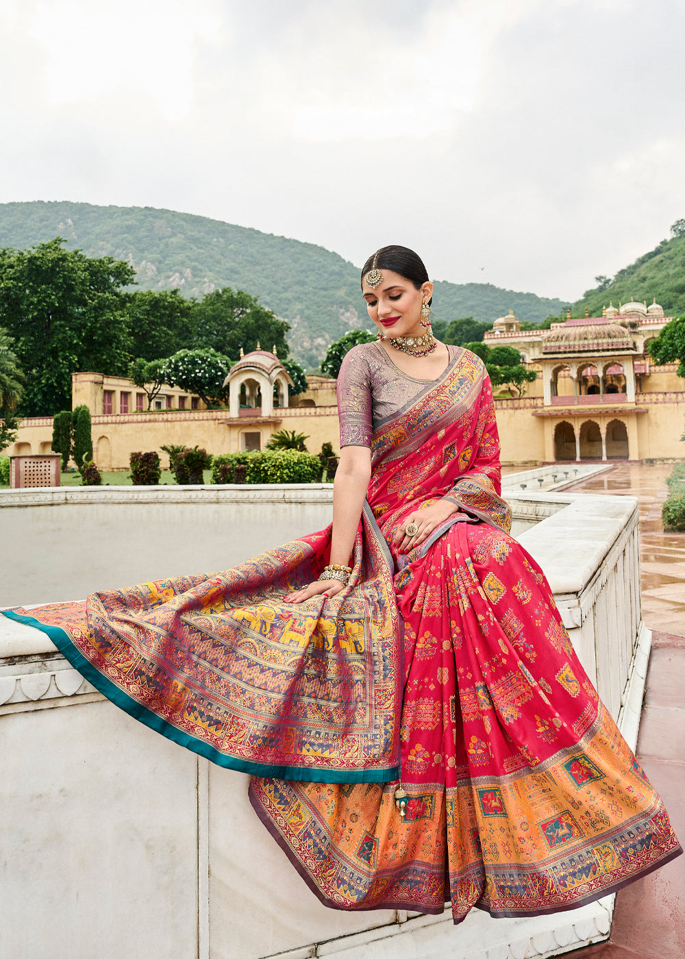 Mahogany Red Designer Banarasi Saree