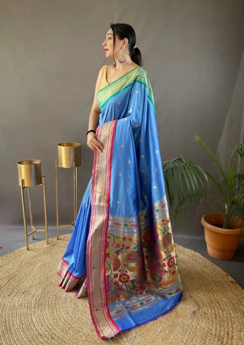 Kamal Paithani Saree With Elegent Rich Pallu - Mira Fashion