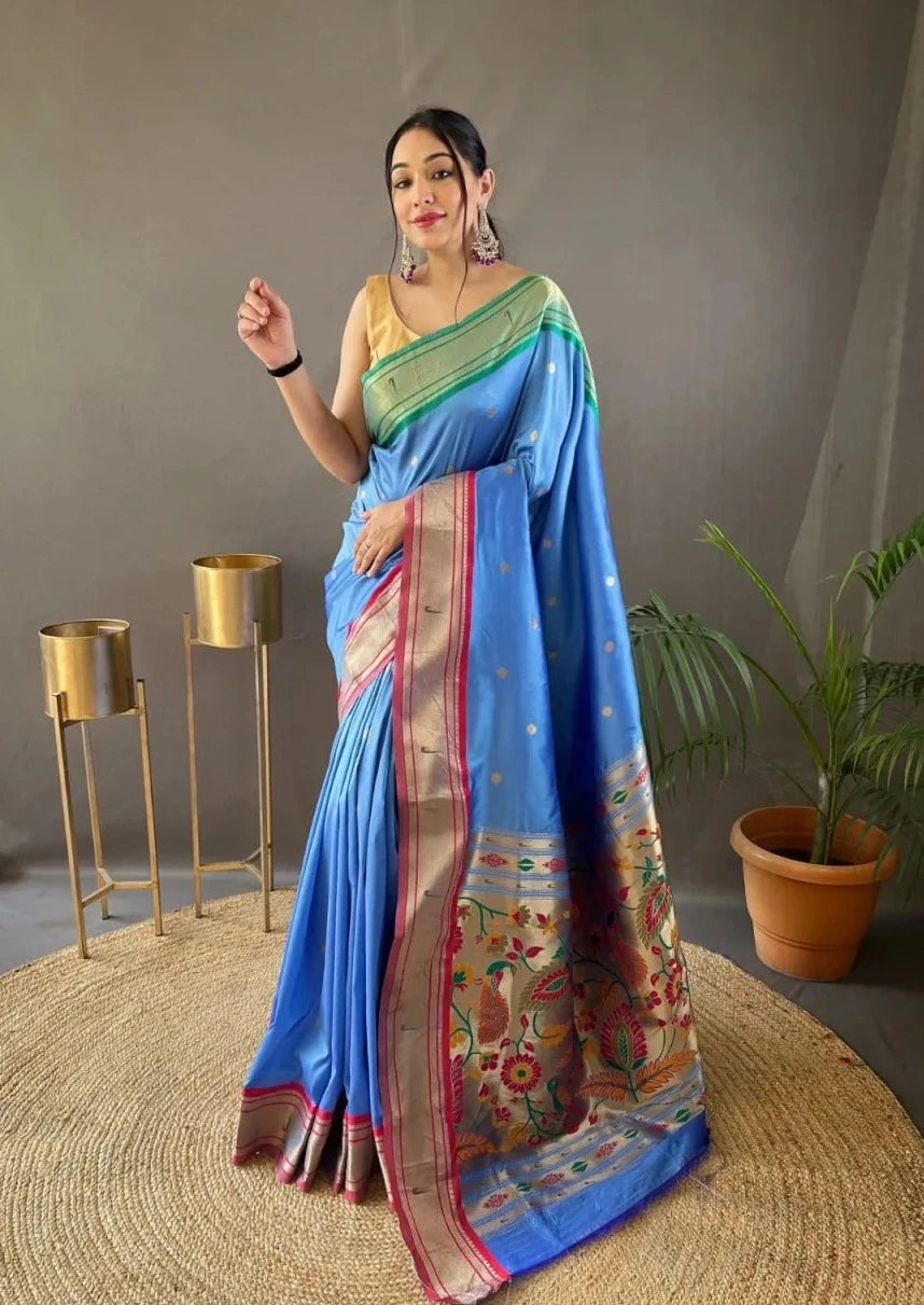 Kamal Paithani Saree With Elegent Rich Pallu - Mira Fashion