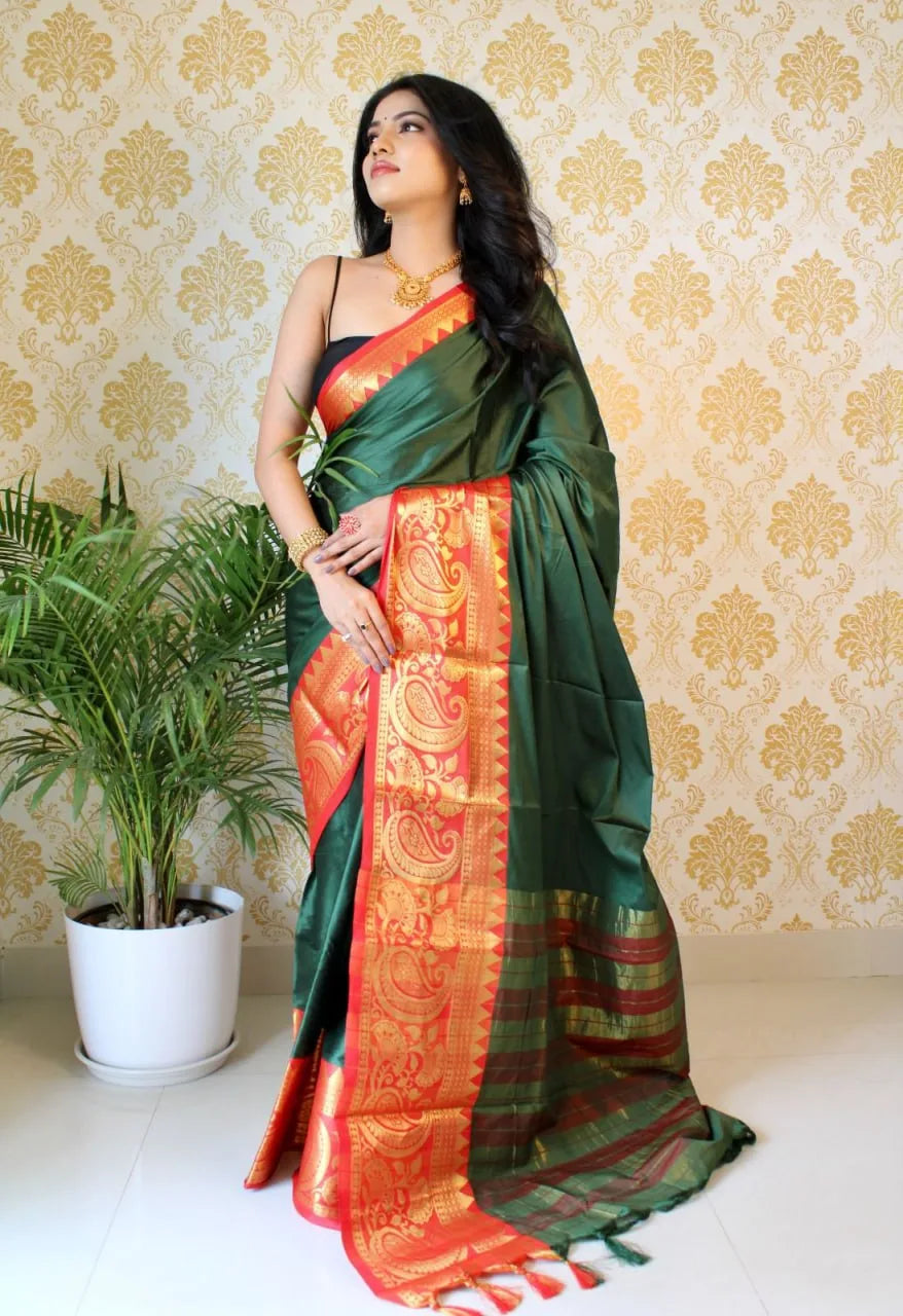 Pure Mercerised Cotton Silk Saree - Mira Fashion