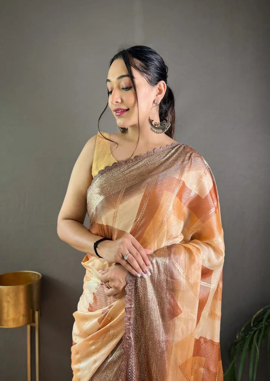 Prekha Pure Organza Saree - Mira Fashion