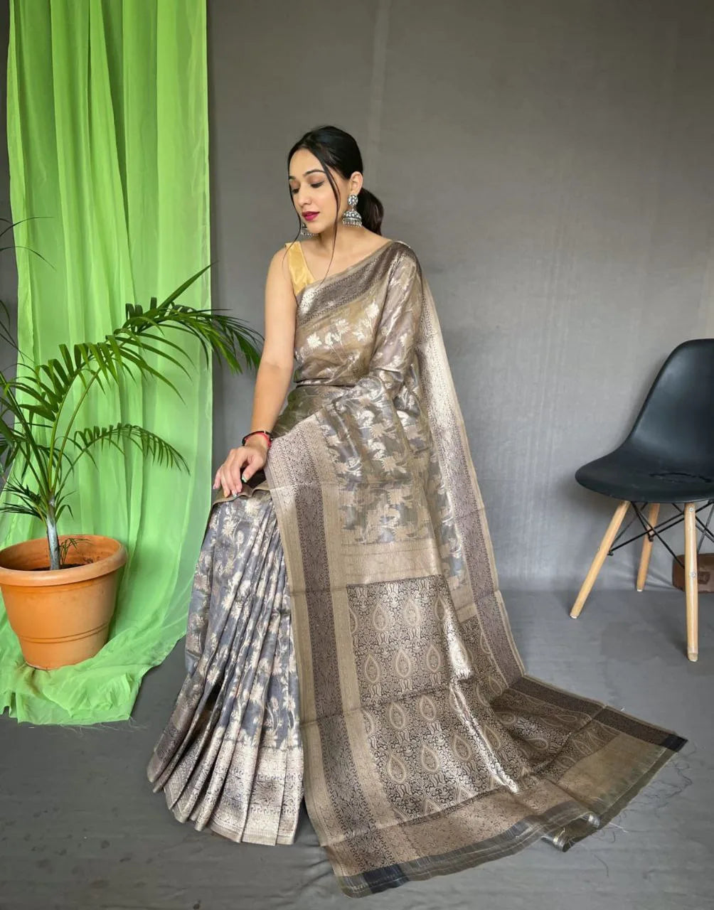 Pure Organza Silk Saree With Weaving Border - Mira Fashion