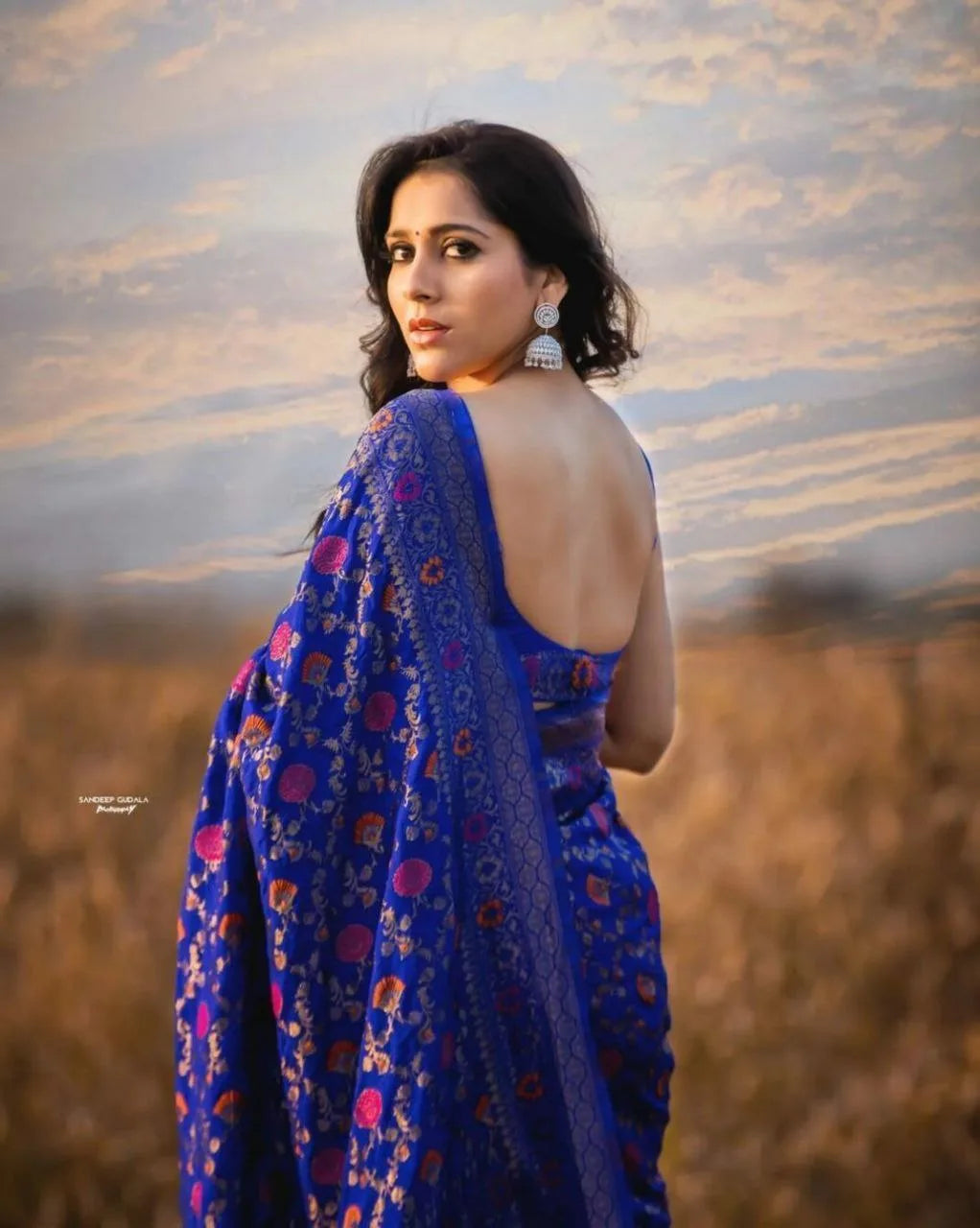 Party Wear Blue Fully Zari Weaving Kanjivaram Silk Saree - Mira Fashion