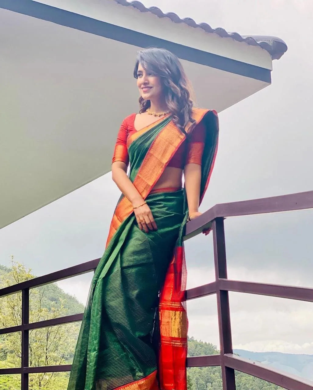 Yogita Lichi Silk Banarasi Saree - Mira Fashion