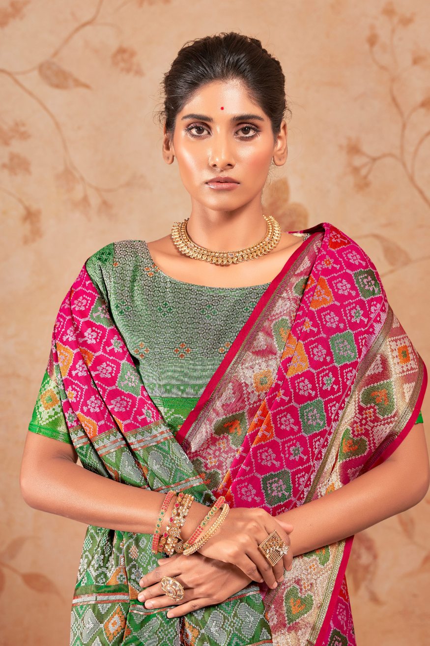 Shiraz Pink Woven Patola Silk Saree