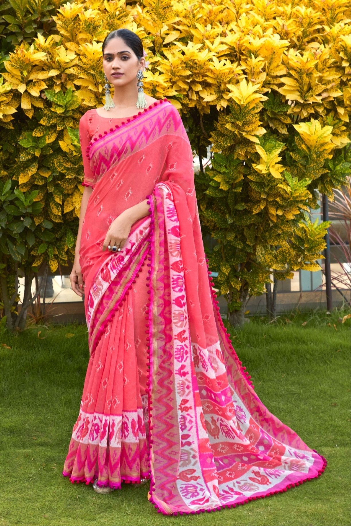 Mandy Pink Mul Mul Cotton Saree