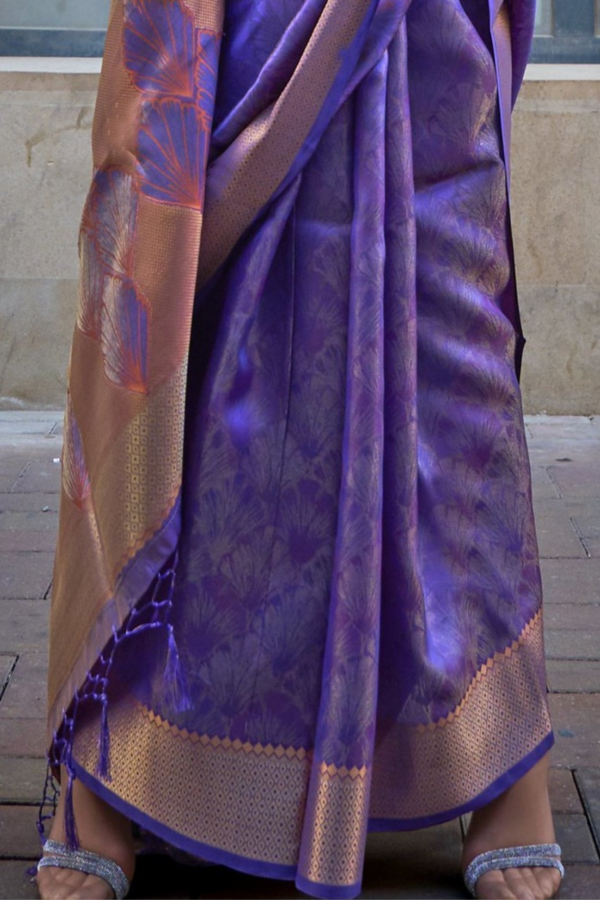 Jacarta Purple Handloom Organza Saree