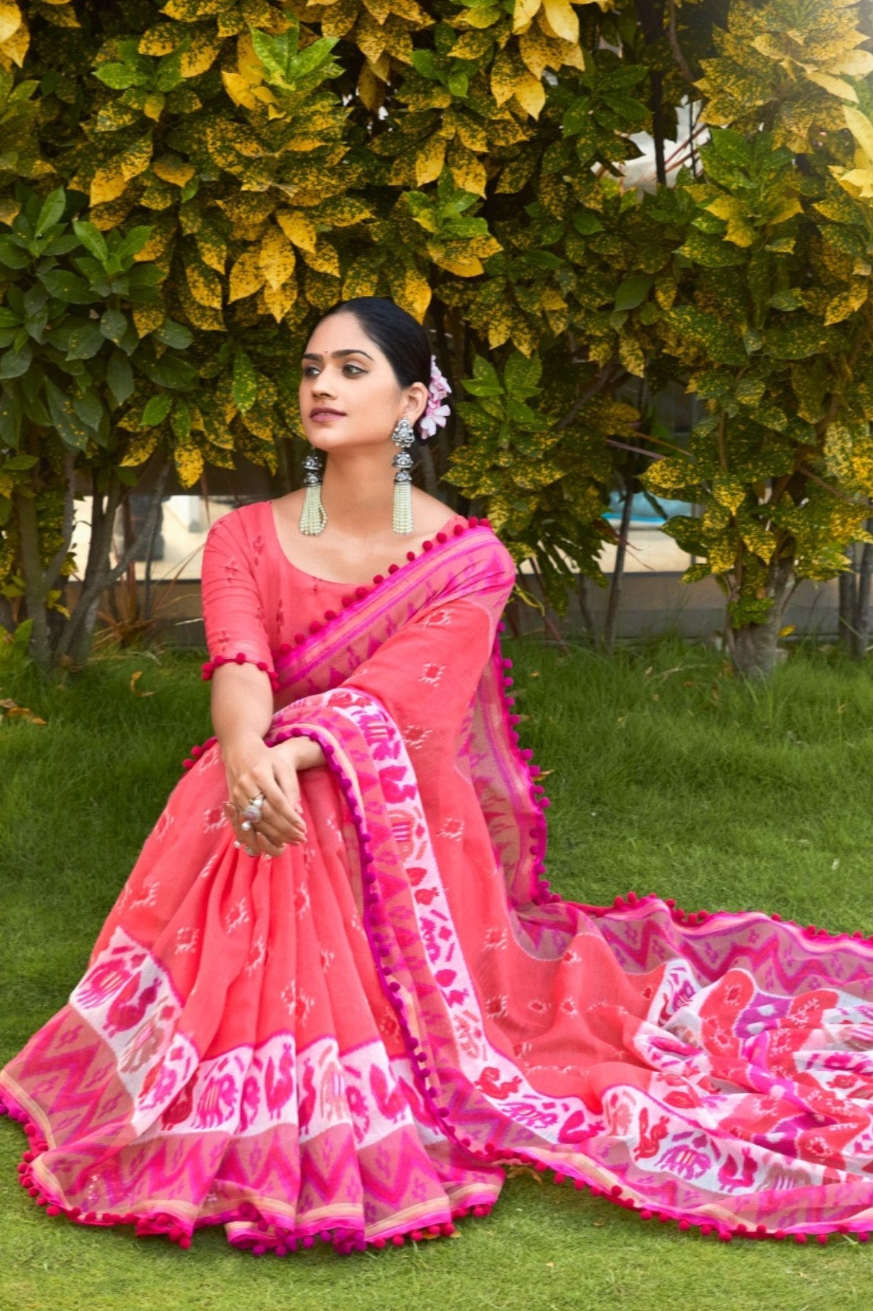 Mandy Pink Mul Mul Cotton Saree